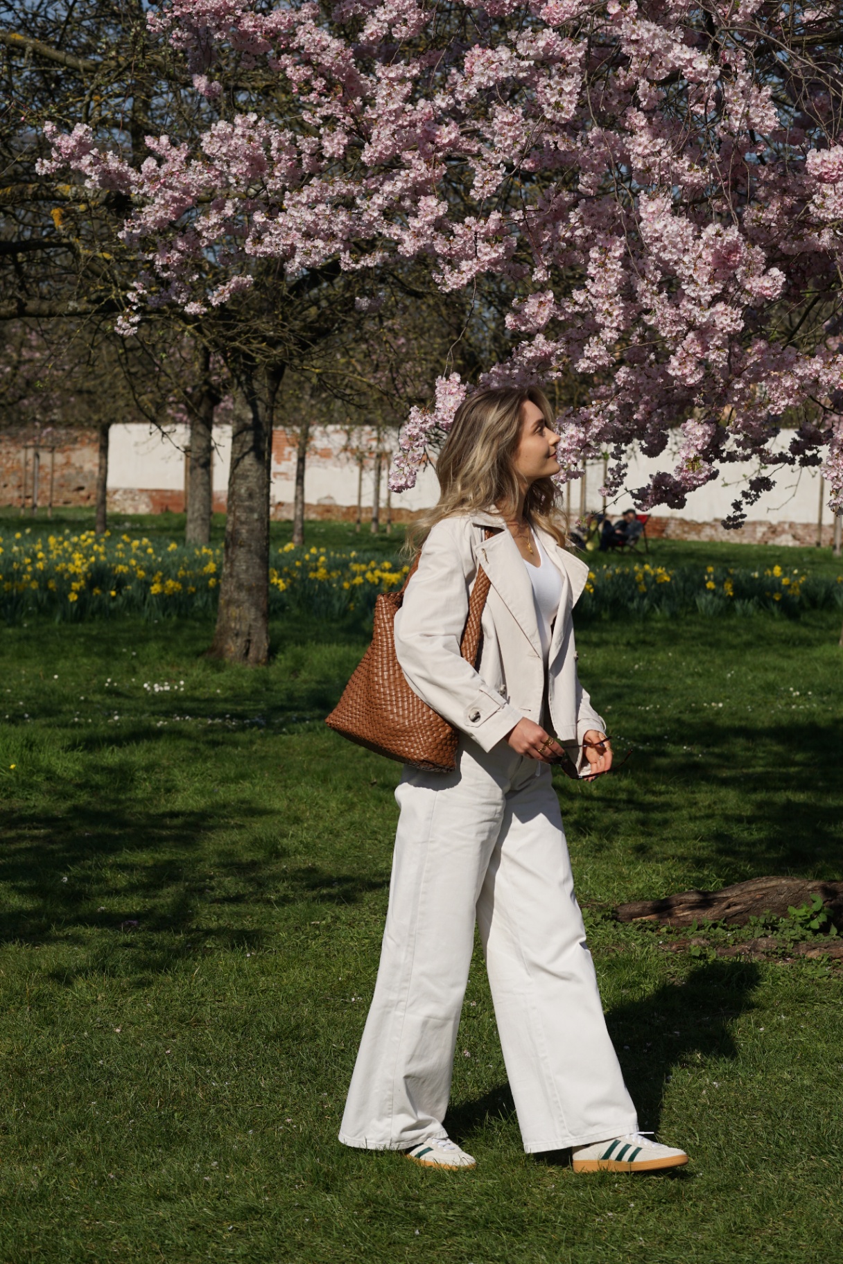 Alina under blossom trees